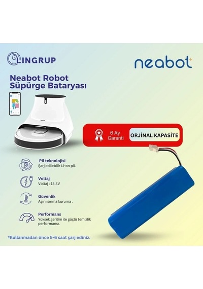 Neabot Nomo N2 Robot Süpürge Uyumlu Batarya 6400 Mah -