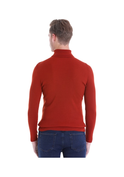 Hatemoğlu Oranj Regular Fit Düz Balıkçı Yaka Triko Yün Kazak Turuncu Hatemoğlu Oranj Regular Fit Düz Balıkçı Yaka Triko Yün Kazak Turuncu