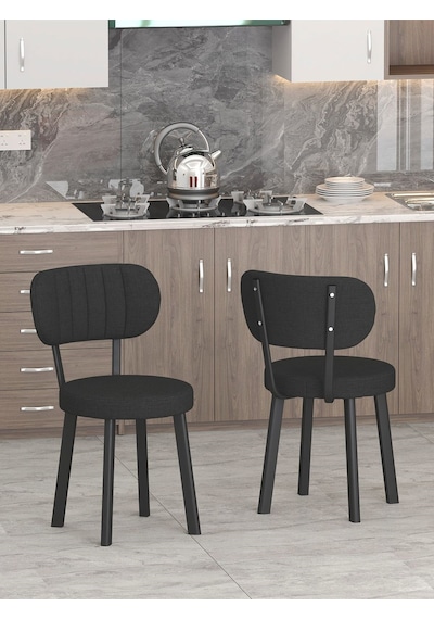 Azra 70x110cm Efes Mutfak Masası, Mutfak Masası Takımı, Yemek Masası, 4 Siyah Sandalye Siyah
