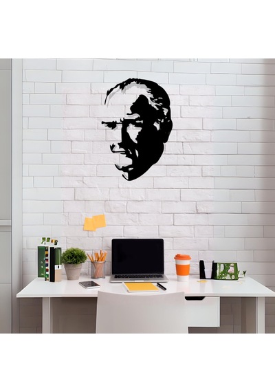 Atatürk Silüeti Lazer Kesim Metal Tablo Tasarım