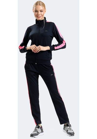 Slazenger  Rifle Kadın Fermuarlı Dik Yaka Cepli Lacivert Eşofman Takımı