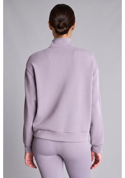Defacto Ultra Yumuşak Standart Fit Yarım Fermuarlı Biyeli Dik Yaka Modal Sporcu Basic Sweatshirt H4537ax26aupr522 Mor-pr522