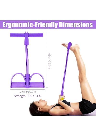 Karın Kol Kalça Ayak Tüm Vücut Şekillendirme Fitness Aerobik Body Trimmer 6 Lastikli Ekstra Güçlü Mor