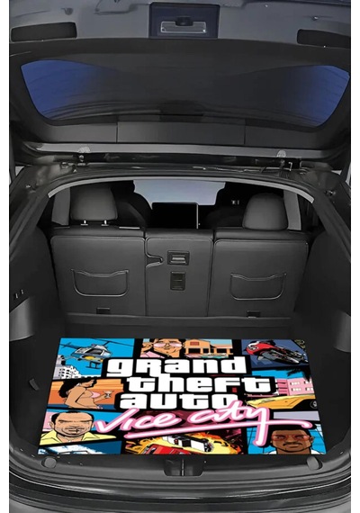 Dijital Baskı Dekoratif Gta Desen Araba Bagaj Matı Yıkanabilir Bagaj Havuzu