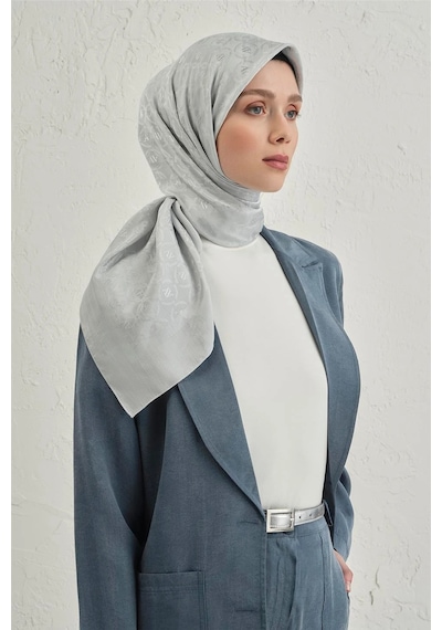 Armine Floş Pamuk Eşarp 1 - 95 X 95 / Gümüş - 23 Gümüş - 23