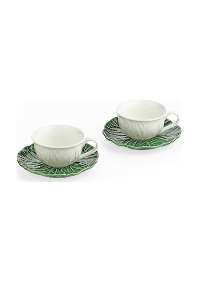 Lucky Art Lefora Porselen 2 Li Çay Fincanı Seti Lyjı 013 Yeşil