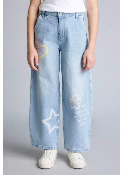 Defacto Baggy Fıt Jean Pantolon Kız Çocuk H0385a826smnm39 Mavi-nm39