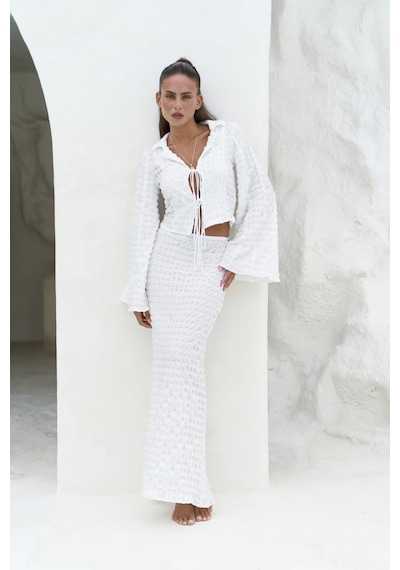 Mai Collection Mai Studios Co. Rania Ekru Gömlek Etek Takım Ekru