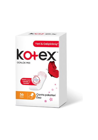 Kotex İnce Günlük Ped Parfümlü Çanta Paketleri 56'lı