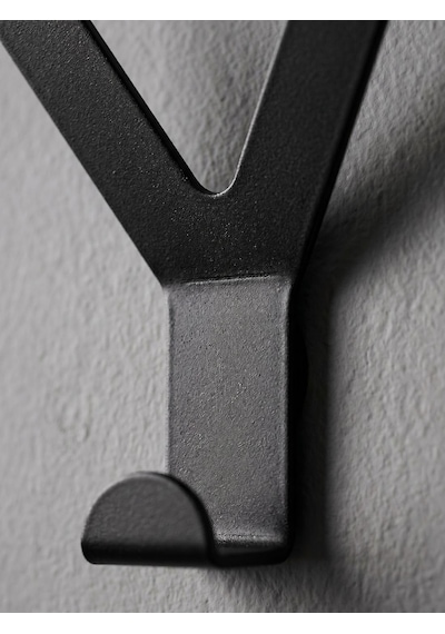 Yapışkanlı Metal Y Askı Duvar Askısı Siyah Modern Tasarım Çok Amaçlı Askılık Gardrop Dolap İçi