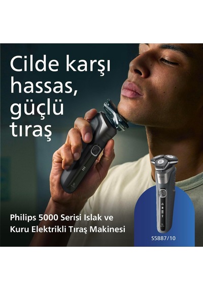 5000 Serisi Tıraş Makinesi, Sinekkaydı Tıraş, Skin Iq Teknolojisi, Islak Ve Kuru Kullanım, Hassas Düzeltici Başlık S5887/10 Diğer