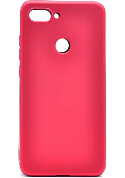 Noktaks - Xiaomi Uyumlu Xiaomi Mi 8 Lite - Kılıf Mat Renkli Esnek Premier Silikon Kapak - Kırmızı