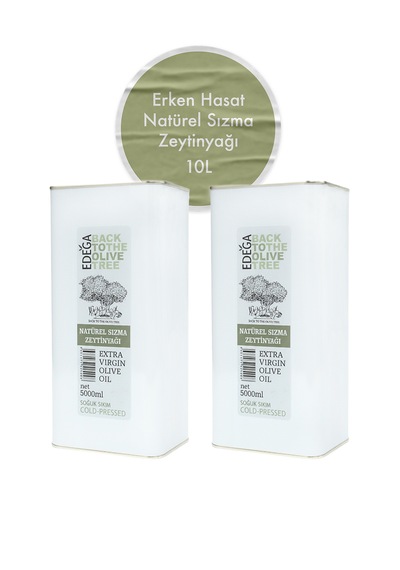 10 Lt Soğuk Sıkım Zeytinyağı Erken Hasat , Edremit Tipi Zeytin , Sızma