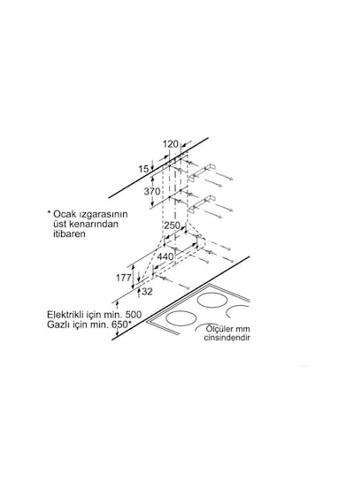 Siemens LC64PCC20T Duvar Tipi 60 CM Davlumbaz