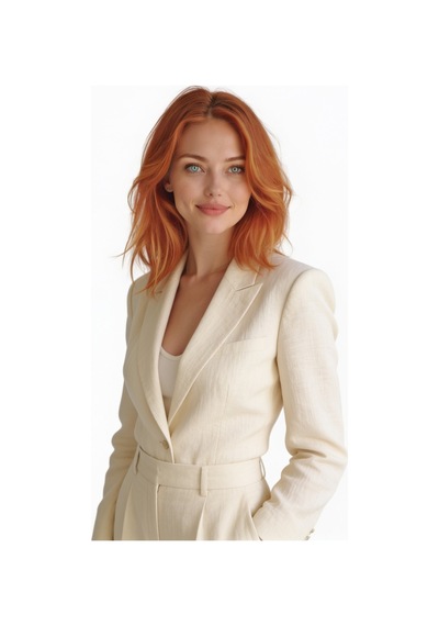 Gucci Keten Karışımlı Ekru Blazer Takım Krem