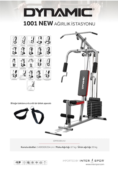 Dynamic 1001 Çalışma Istasyonu 67 Kg Plaka Ağırlıklı