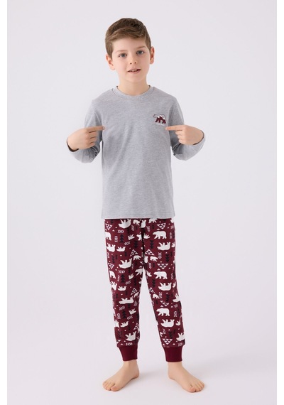Arnetta Erkek Çocuk Gri Pijama Takımı 5274-45523 Gri