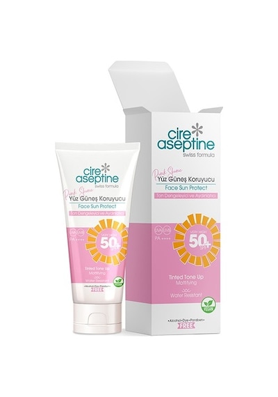 Cire Aseptine Pink Shine Ton  ve Aydınlatıcı Yüz Güneş Kremi SPF50+ 50 ML