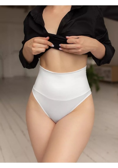 Montela Model Ekstra Bel Toparlayıcı Alt Karın Etkili String Külot Beyaz Renk Beyaz