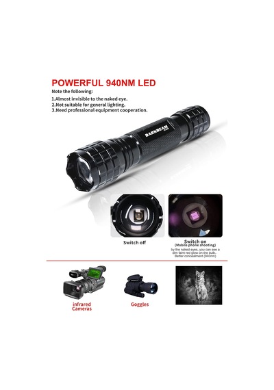 Tr Ir El Feneri Kızılötesi Işık Gece Görüşü İçin 940nm Işıklar Led