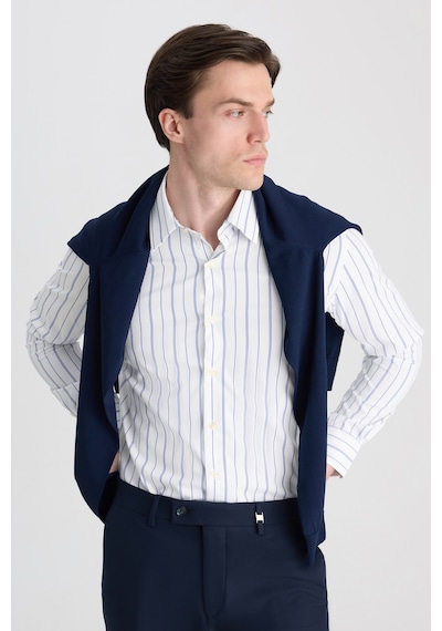 Twn Slim Fit Beyaz Çizgili Gömlek 5ef02xt03288m Çok Renkli