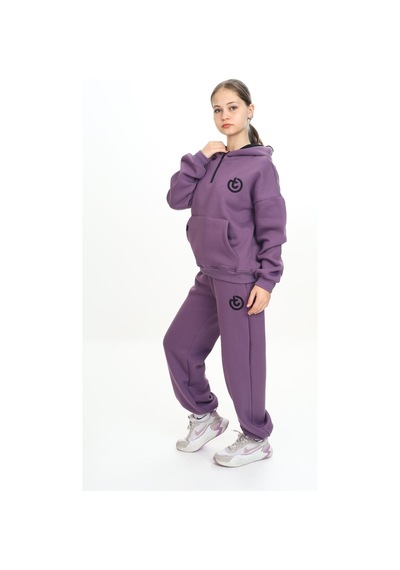 Toontoy Kids Toontoy Kız Çocuk Kapüşonlu Eşofman Takım Mor