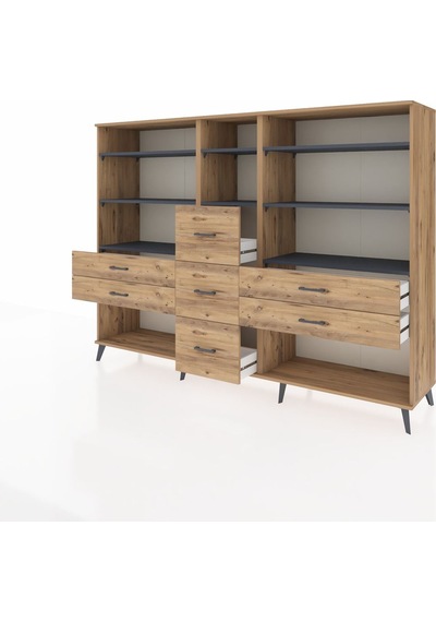 Hyperion Dolap 8 Raflı 7 Çekmeceli 220x44x163 Çam-antrasit/çam Çam-antrasit/çam Hyperion Dolap 8 Raflı 7 Çekmeceli 220x44x163 Çam-antrasit/çam Çam-antrasit/çam