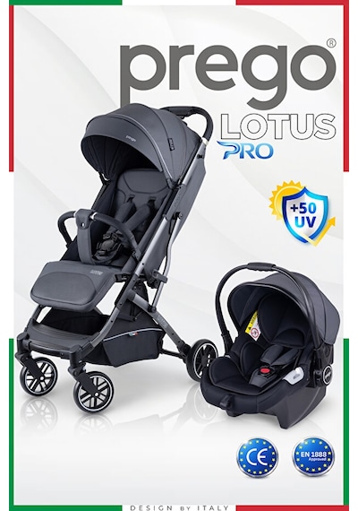 Prego Lotus Pro Kabin Boy Travel Bebek Arabası -tek Elle Katlanır-hafif -uv Tenteli -yağmurluk-örtü-kılıf