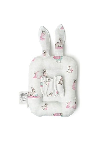 % 100 Pamuk Anne Müslin Emzirme Yastığı - Bébé Lapin Rose Armcush1019