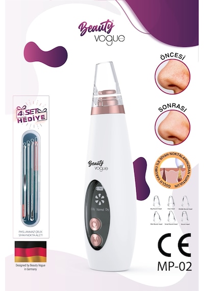 Beauty Vogue Vakumlu Siyah Nokta Akne ve Sivilce Yüz Bakım Temizleme Cihazı