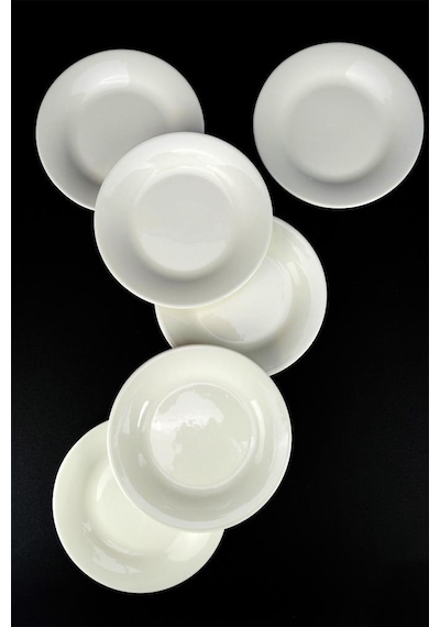 Digithome İstanbul 6 Lı Porselen Pasta Ve Sunum Tabağı Seti 19 Cm Krem - Tl4036327 C320.003
