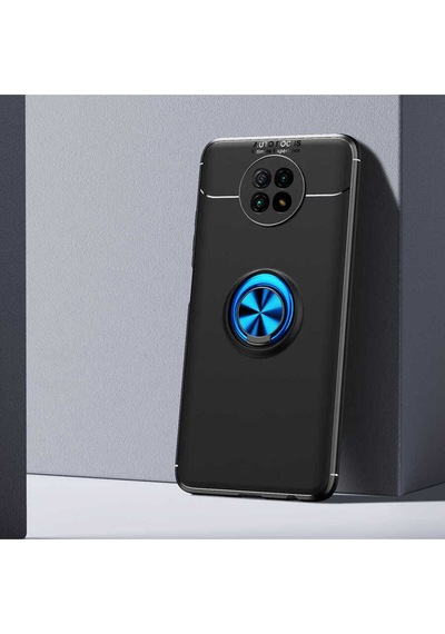 Xiaomi Redmi Note 9 5g Kılıf Zore Ravel Silikon Kapak Siyah-Mavi