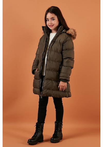 Lela Içi Peluş Astarlı Çıkarılabilir Kapüşonlu Suya Dayanıklı Kız Çocuk Mont 5761910 Haki