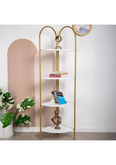 Artemis Gold Metal 4 Katlı Kitaplık Gold