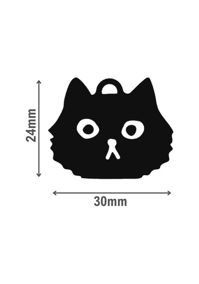 Majo İsimlik Siyah Kedi Kafası 24mmx30mm