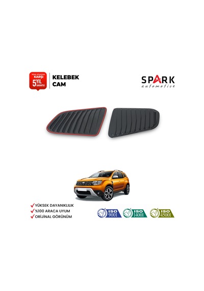 Dacia Duster 2018-2024 Yıl Aralığı Uyumlu Plastik Kelebek Cam 2 Parça