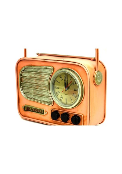 Dekoratif Metal Radyo Saat Masa Saati Vintage Ev Ofis Hediyelik Çok Renkli 43192283