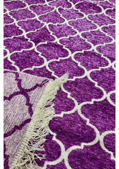 Kilim Paspas Çok Amaçlı Halı Makinede Yıkanabilir Toz Yapmaz Lila 2