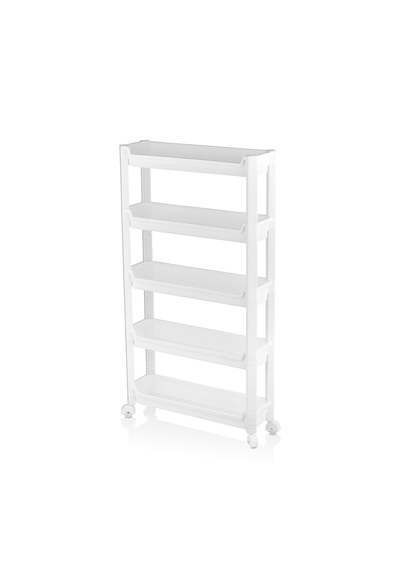 Rafty 5 Katlı Tekerlekli Sepet Organizer Düzenleyici Raf Ünitesi 465x145x850mm Çok Renkli