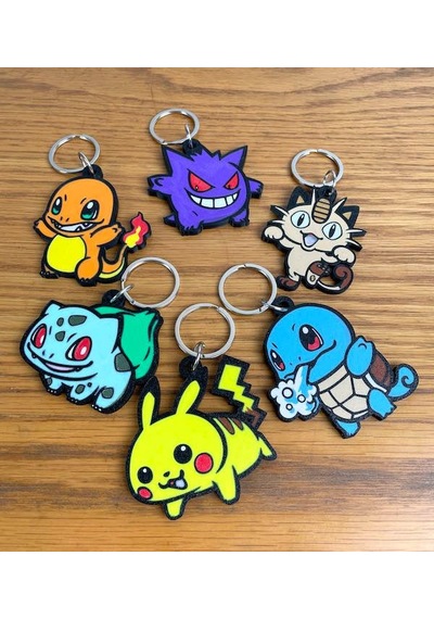 Pokemon 6 Çeşit Sevimli Figür Karakter Anahtarlık Çok Renkli