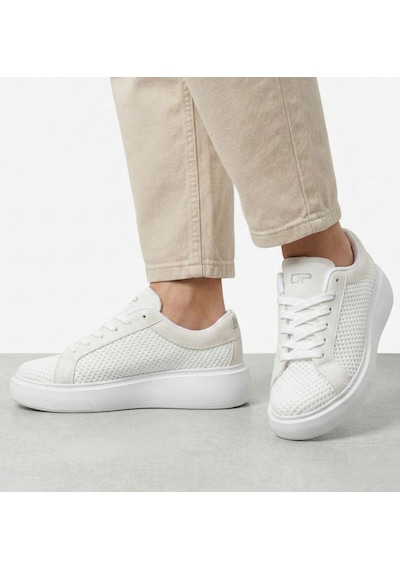 Günlük Rahat Taban Bağcıklı Sneaker Spor Ayakkabı Beyaz