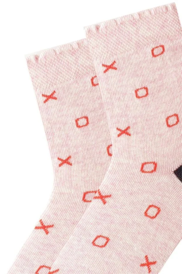 Veraye Socks 3'lü Kız Çocuk Çorabı Pembe-kırmızı-gri