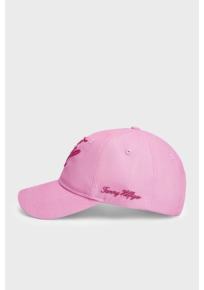 Tommy Hilfiger % 100 Pamuk Logo İşlemeli Şapka Bayan Şapka Aw0aw18338 Tor Pembe