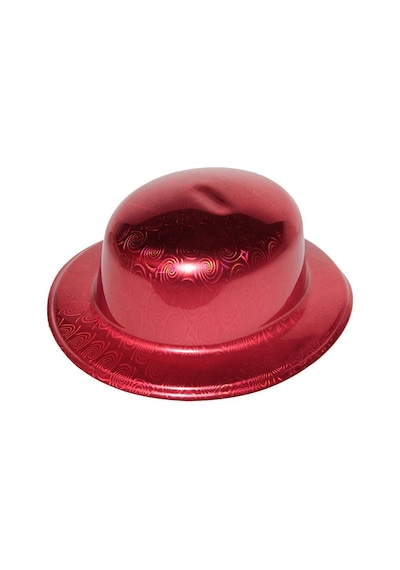 Kırmızı Renk Hologramlı Plastik Yuvarlak Melon 27x24 Cm - Parti Şapkası - Parti Ve Kutlama 0 - 99