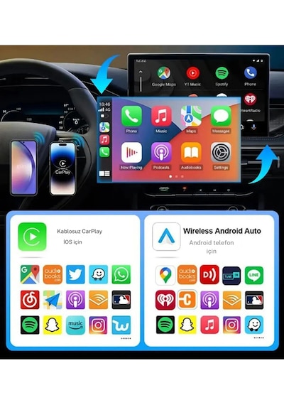 Kablosuz Carplay Yeni Tasarım Mini Kablosuz Carplay Usb Ve Type-c Uyumlu Araç Multimedya Adaptörü Diğer