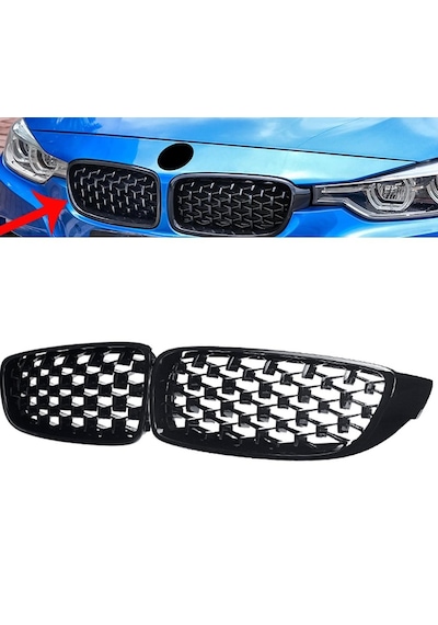 Bmw F32 F33 F36 Ön Panjur Izgara Böbrek Diamond Siyah