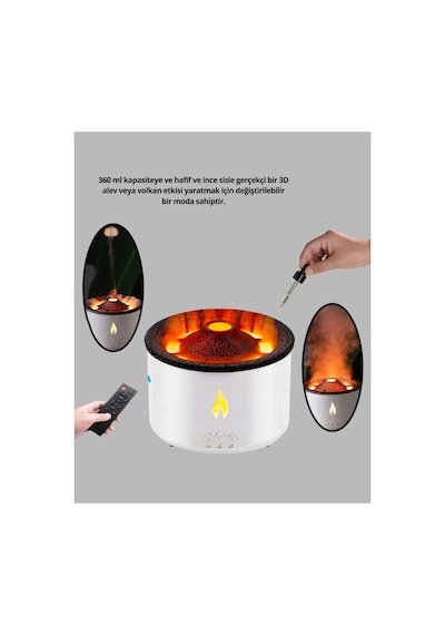 Volkan Efektli Aroma Difüzörü Sessiz Çalışma Otomatik Kapanma Ve Led Işı - Hs08378282-1 Renkli