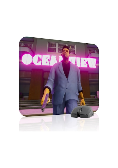 Gta Vice City Kaymaz Dikişli Kauçuk Oyuncu Mousepad V1 - 48x40 Xl Gaming Mouse Pad Fare Altlığı