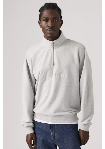 Levi's Erkek Açık Gri Bol Kesimli Yarım Fermuarlı Sweatshirt 005hs-0004-13088 Gri