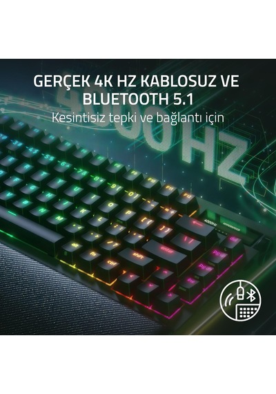 Razer Blackwidow V4 Pro%75 - Kablosuz Çalışırken Değiştirilebilir